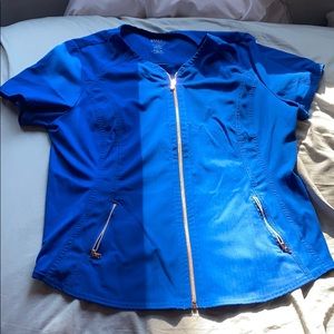 Cherokee Statement Scrub Top Royal Blue